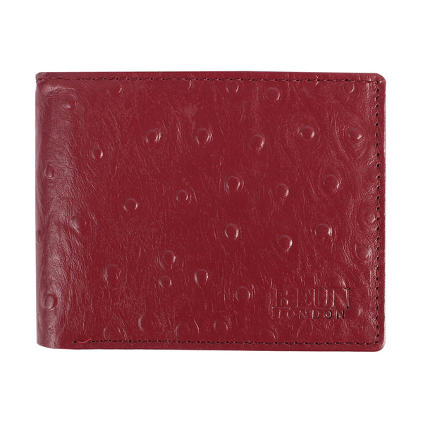 OSTRICH PATTERN WALLET - Wine COLOUR WITH 6CC , VIEW POCKET AND COIN POCKET