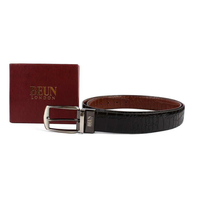 BEUN LONDON Cut To Size Reversible Genuine Leather Belt