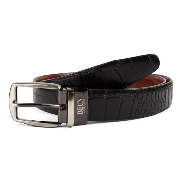 BEUN LONDON Cut To Size Reversible Genuine Leather Belt