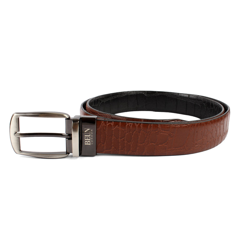 BEUN LONDON Cut To Size Reversible Genuine Leather Belt