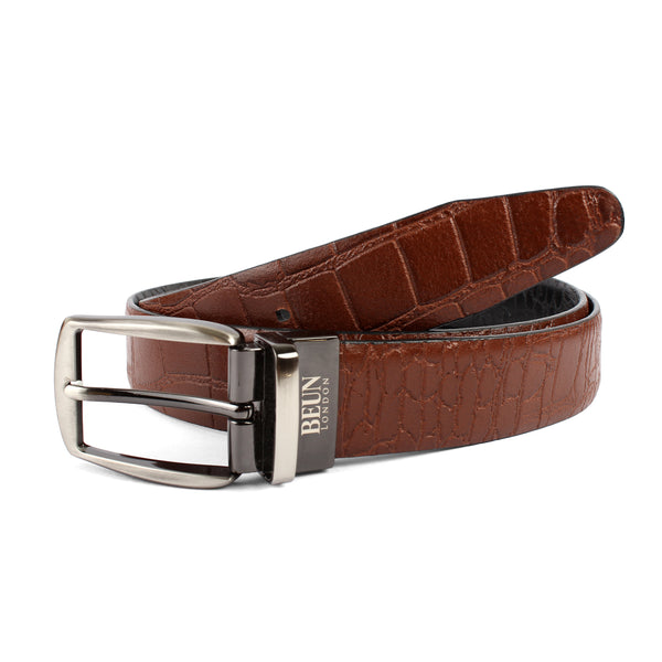 BEUN LONDON Cut To Size Reversible Genuine Leather Belt