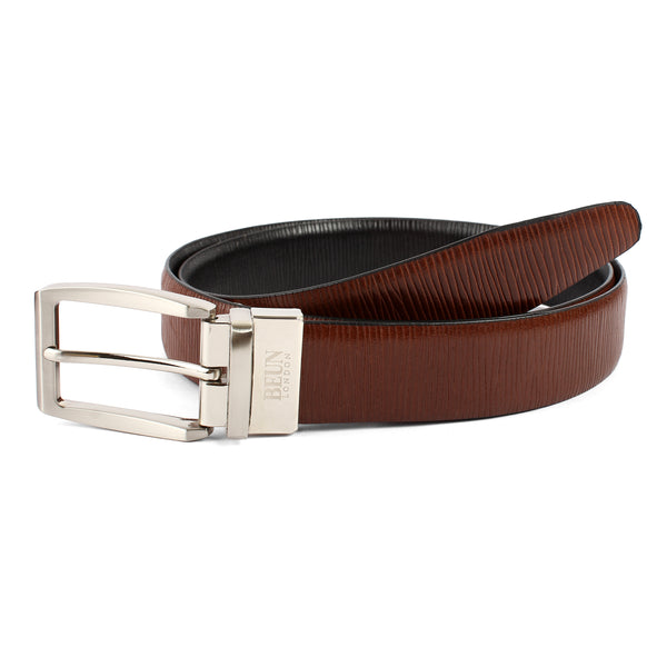 BEUN LONDON Cut To Size Reversible Genuine Leather Belt