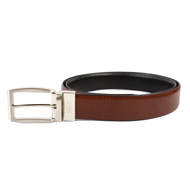 BEUN LONDON Cut To Size Reversible Genuine Leather Belt