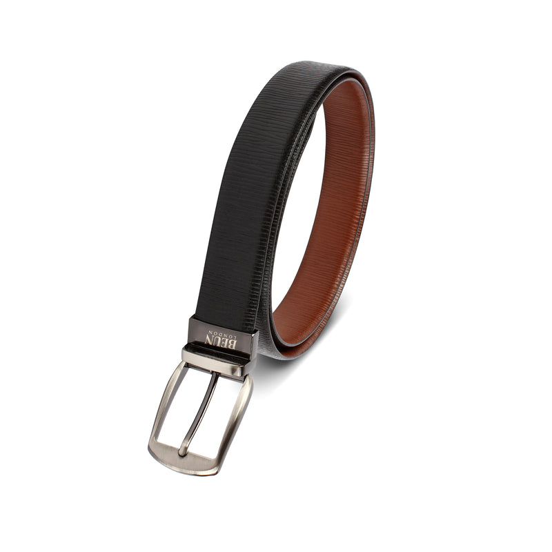 BEUN LONDON Cut To Size Reversible Genuine Leather Belt