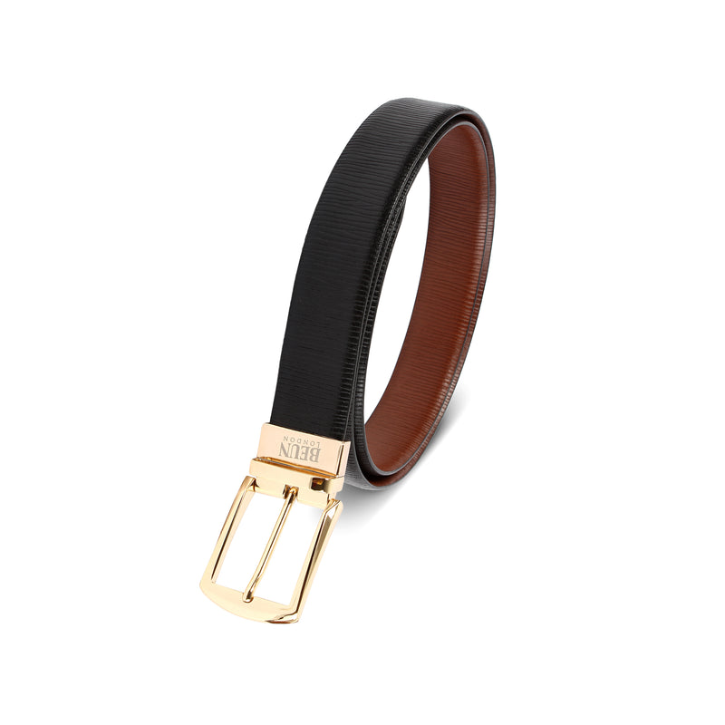 BEUN LONDON Cut To Size Reversible Genuine Leather Belt