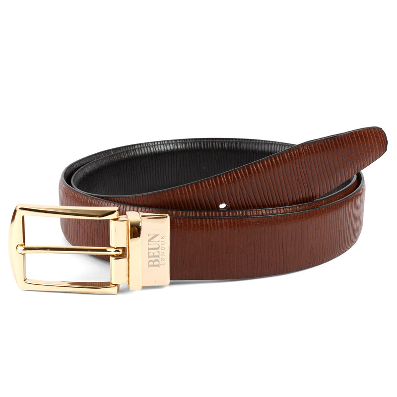 BEUN LONDON Cut To Size Reversible Genuine Leather Belt