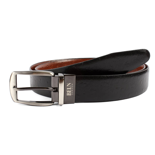 BEUN LONDON Cut To Size Reversible Genuine Leather Belt