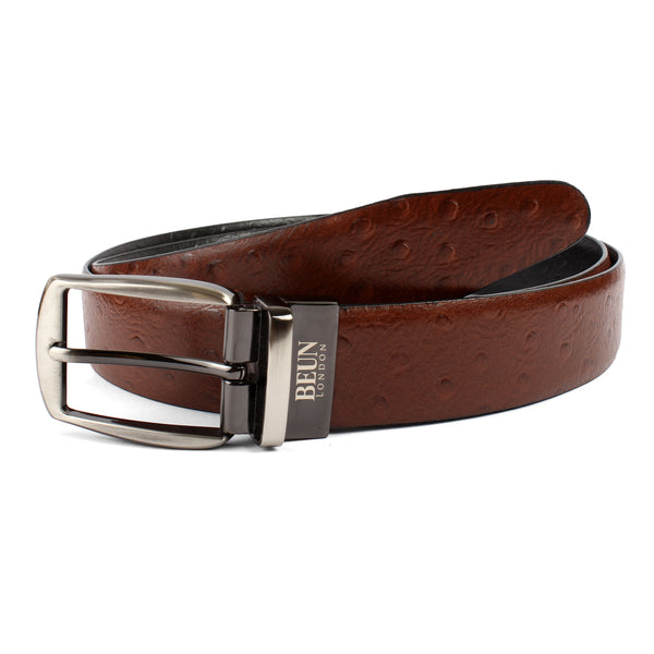 BEUN LONDON Cut To Size Reversible Genuine Leather Belt