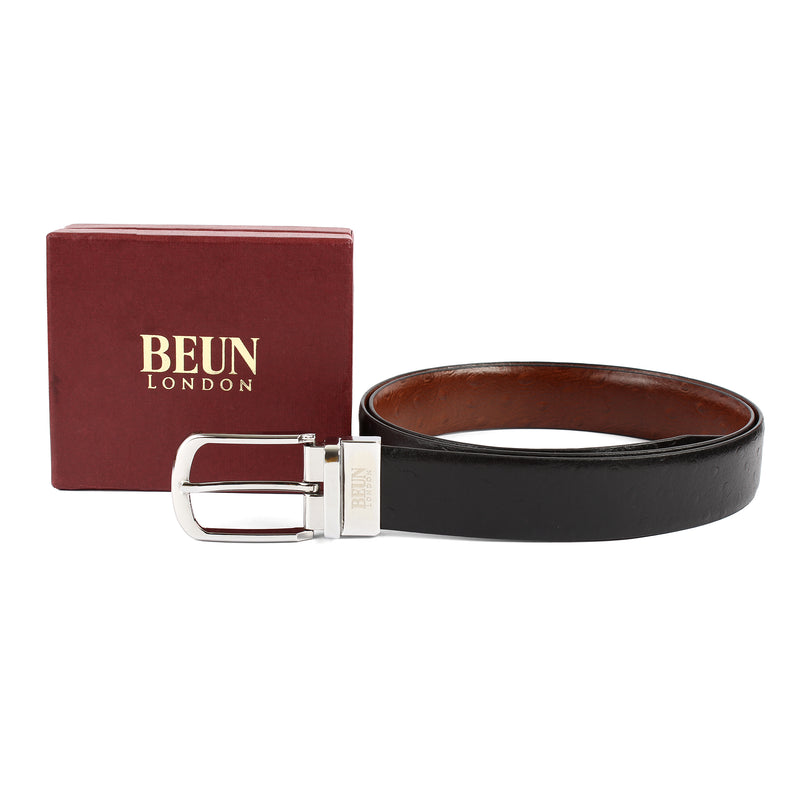 BEUN LONDON Cut To Size Reversible Genuine Leather Belt