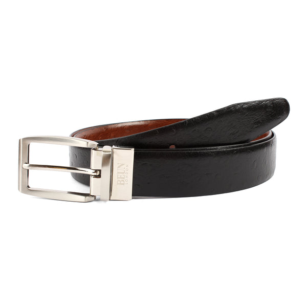 BEUN LONDON Cut To Size Reversible Genuine Leather Belt