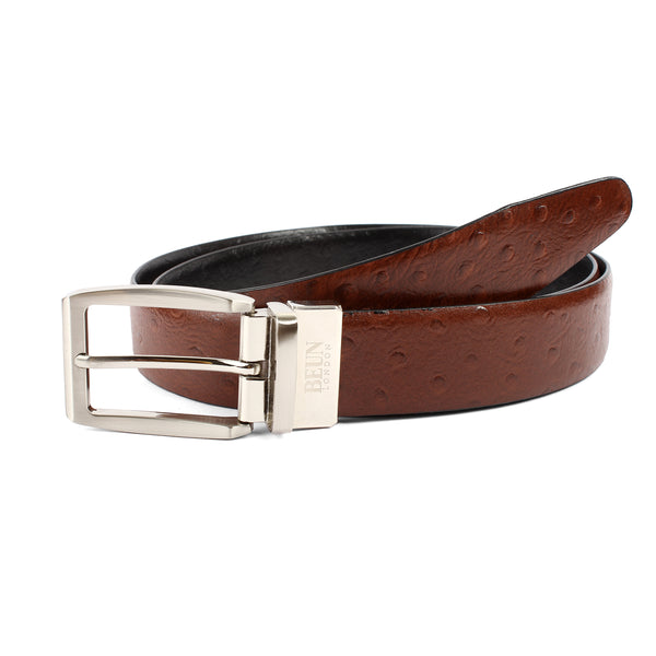 BEUN LONDON Cut To Size Reversible Genuine Leather Belt