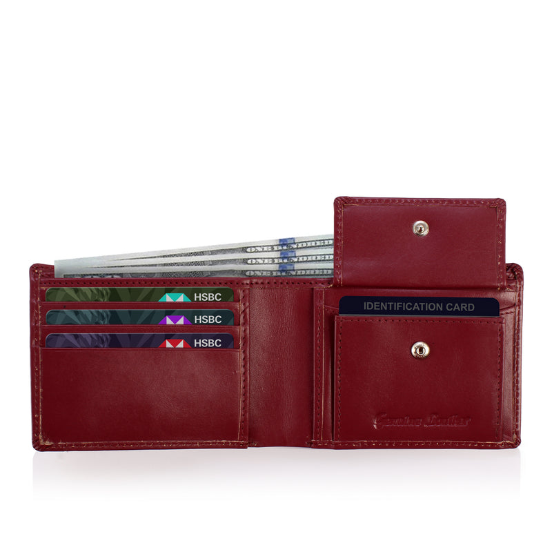 SOLID WALLET - Wine COLOUR WITH 7CC and a coin pocket