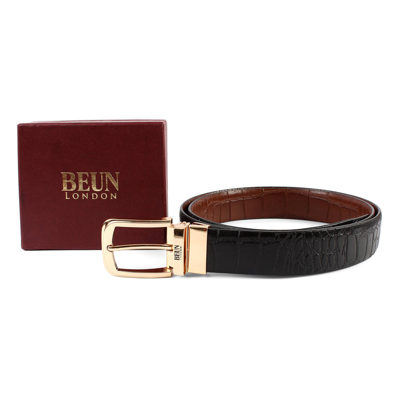 BEUN LONDON Cut To Size Reversible Genuine Leather Belt