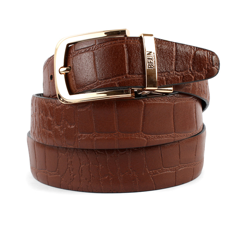 BEUN LONDON Cut To Size Reversible Genuine Leather Belt