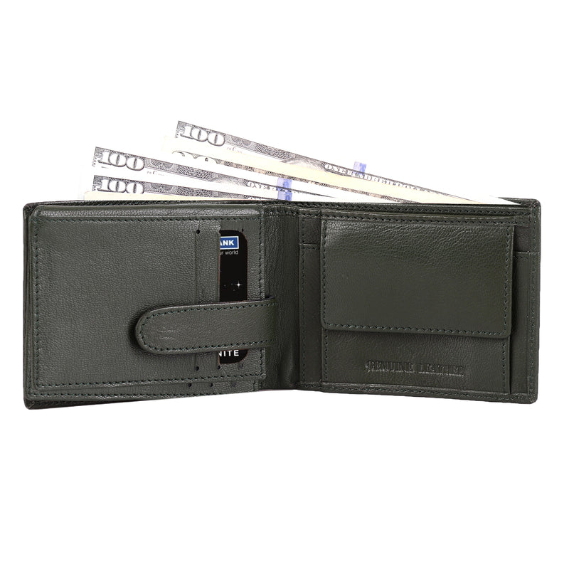 Solid Wallet- Olive Colour with 6cc , View pocket and coin pocket