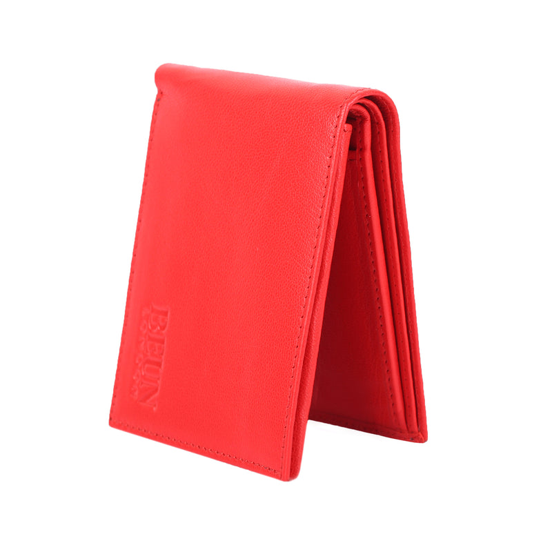 Solid Wallet - Red Colour with 6cc , View pocket and coin pocket