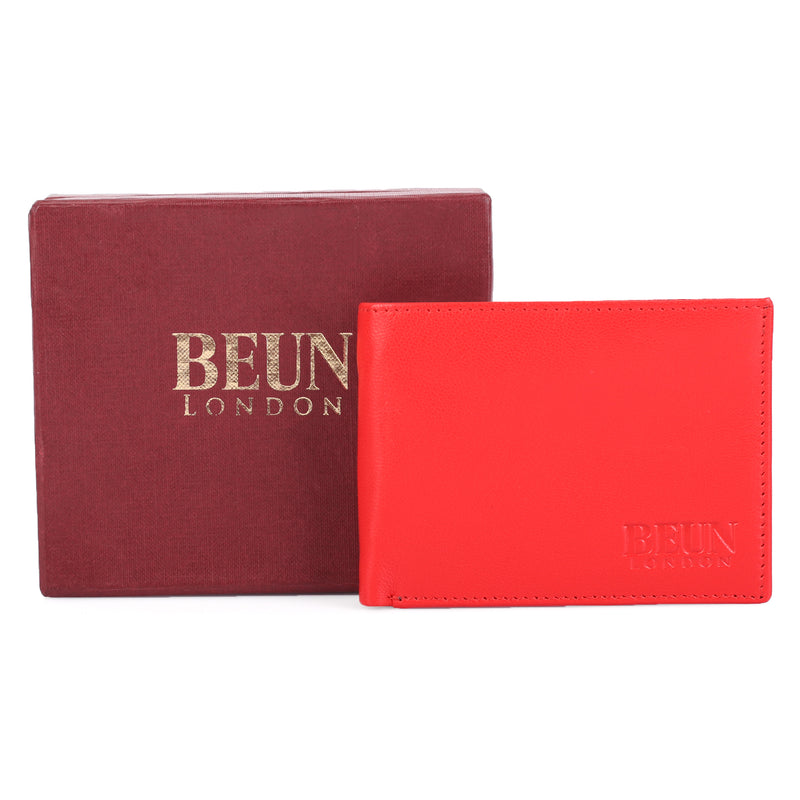 Solid Wallet - Red Colour with 6cc , View pocket and coin pocket