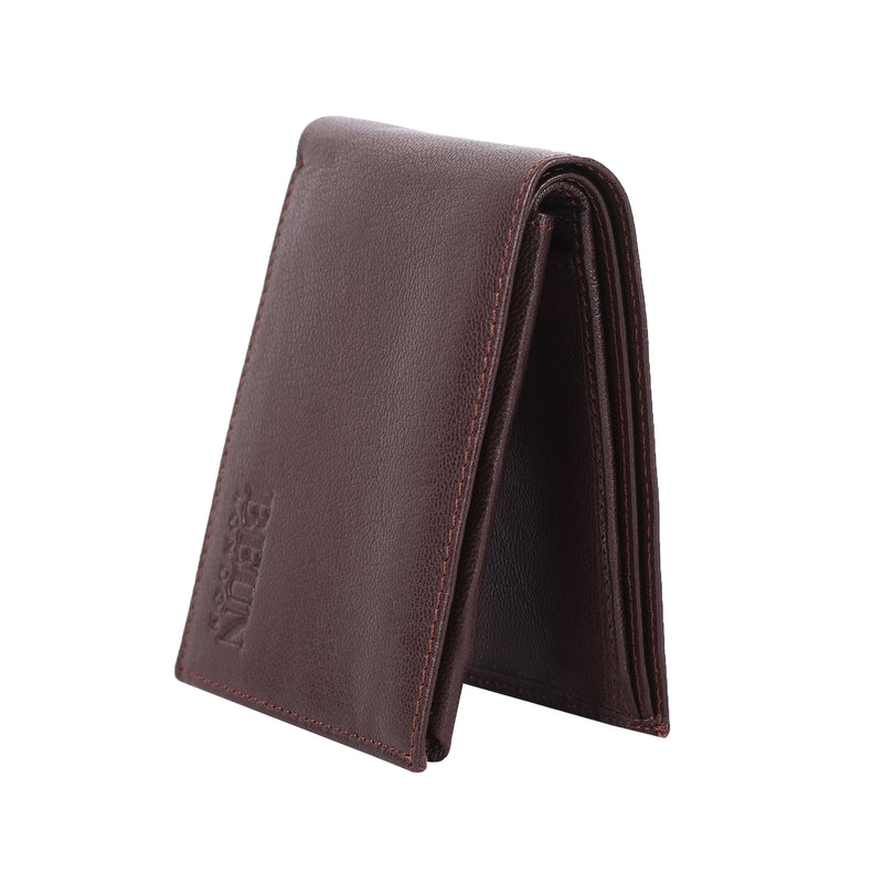 Solid Wallet - Brown Colour with 6cc , View pocket and coin pocket