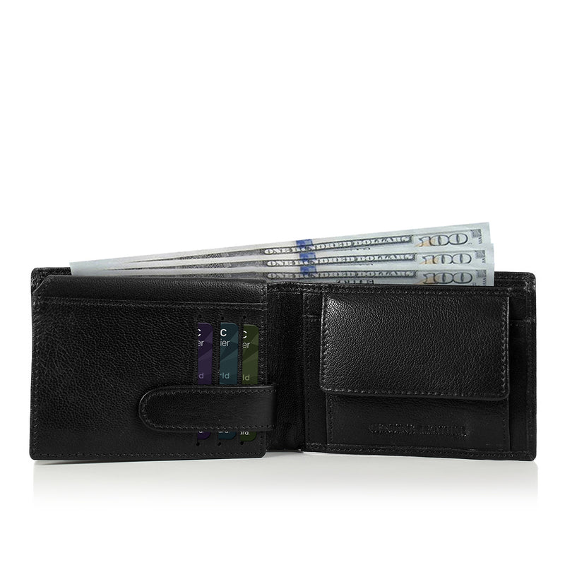 Solid Wallet - black colour with 6cc , View pocket and coin pocket