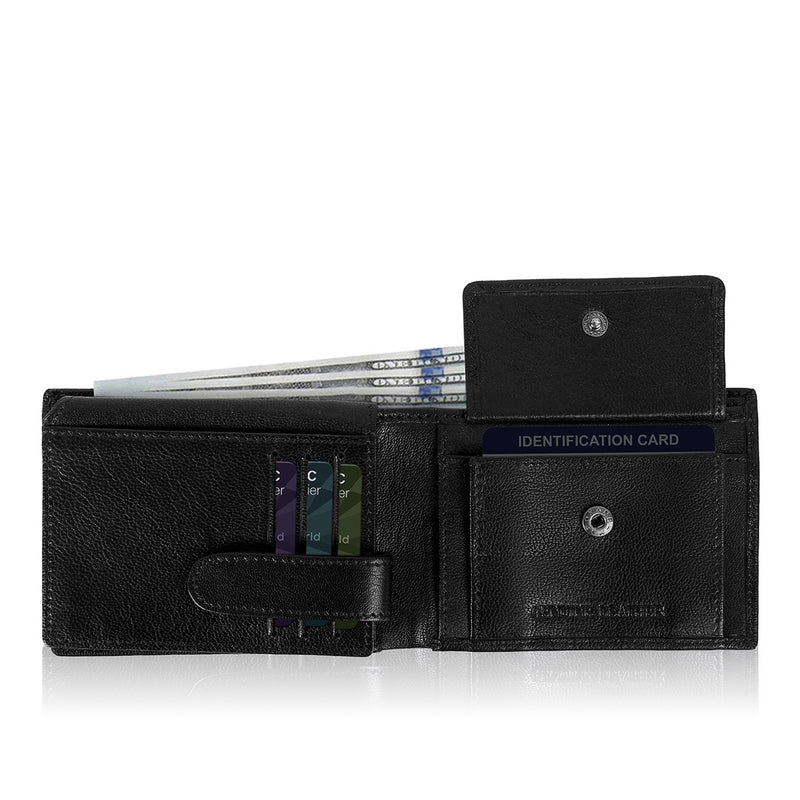 Solid Wallet - black colour with 6cc , View pocket and coin pocket