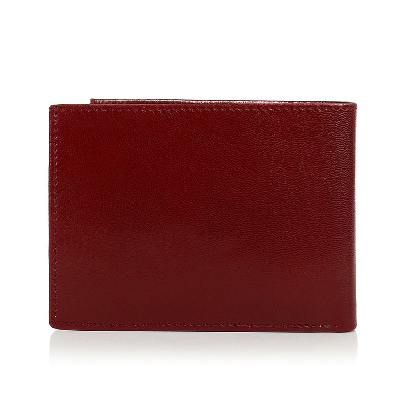 Solid Wallet  - Cherry Colour with 6cc , View Pocket and a Coin Pocket