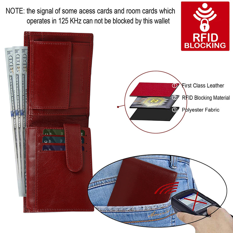 Solid Wallet  - Cherry Colour with 6cc , View Pocket and a Coin Pocket