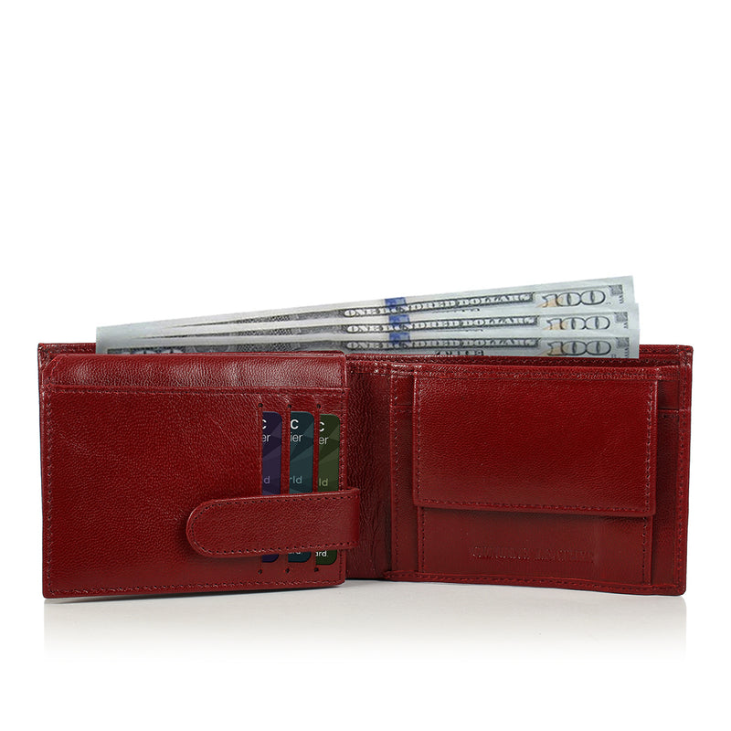 Solid Wallet  - Cherry Colour with 6cc , View Pocket and a Coin Pocket