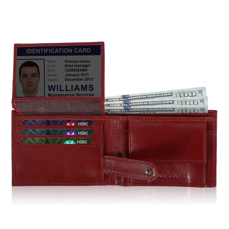 Solid Wallet  - Cherry Colour with 6cc , View Pocket and a Coin Pocket