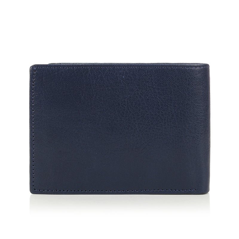 Solid Wallet - Blue Colour with 6cc , View pocket and coin pocket