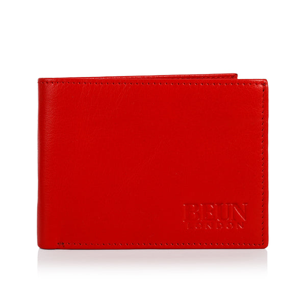 Solid Wallet - Red Colour with 6cc , View pocket and coin pocket