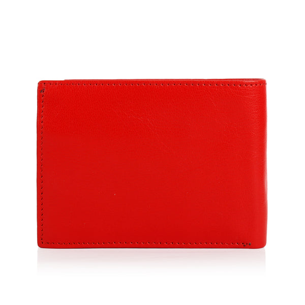 Solid Wallet - Red Colour with 6cc , View pocket and coin pocket