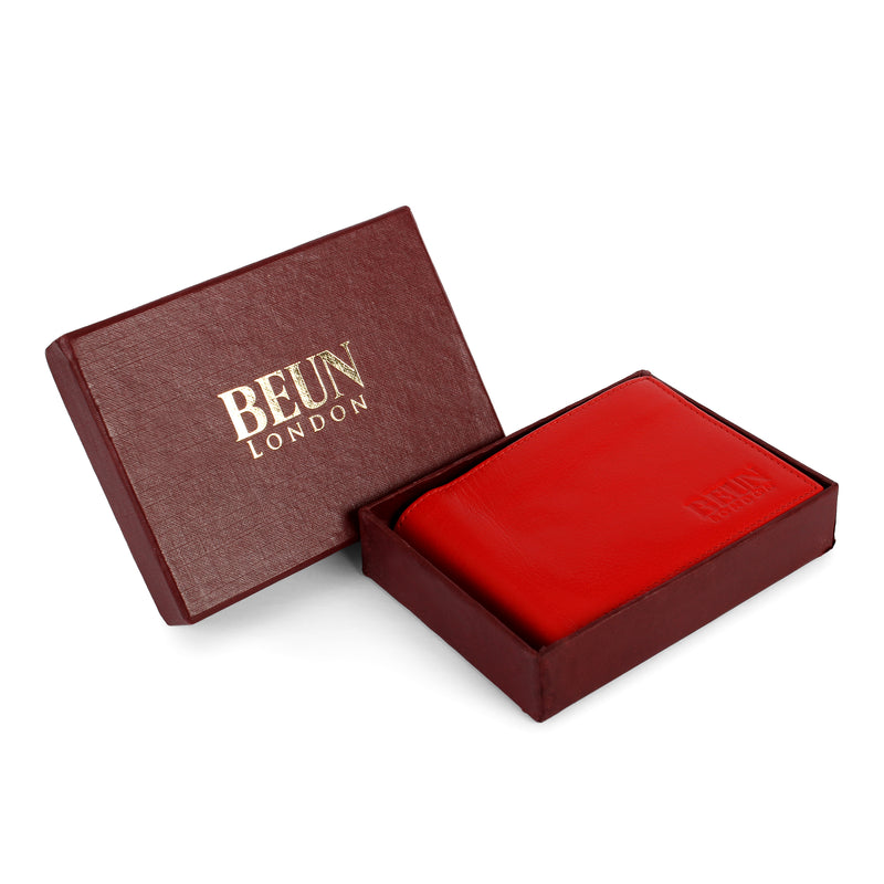 Solid Wallet - Red Colour with 6cc , View pocket and coin pocket