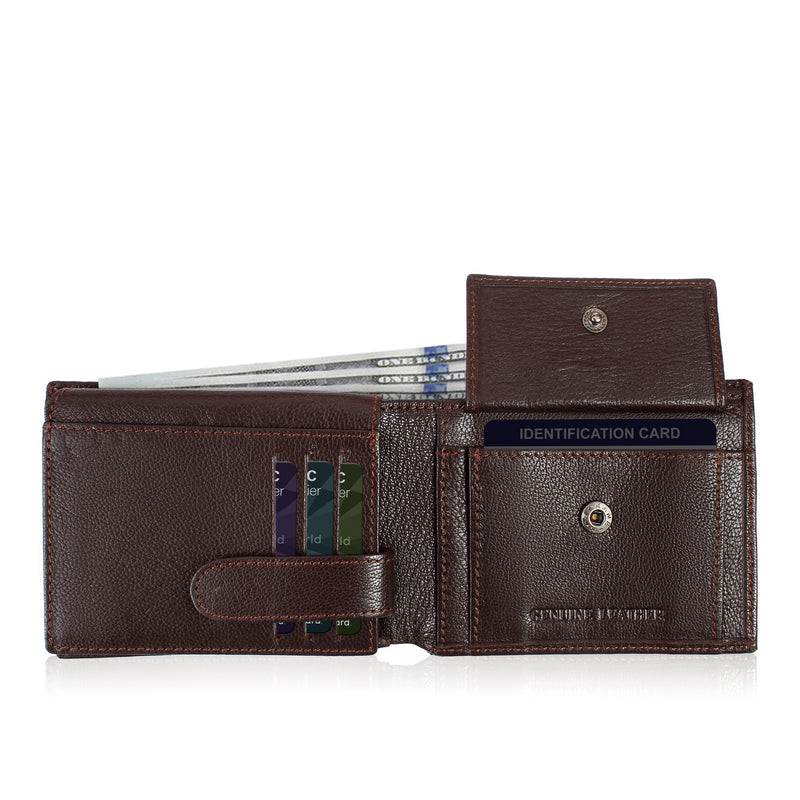 Solid Wallet - Brown Colour with 6cc , View pocket and coin pocket