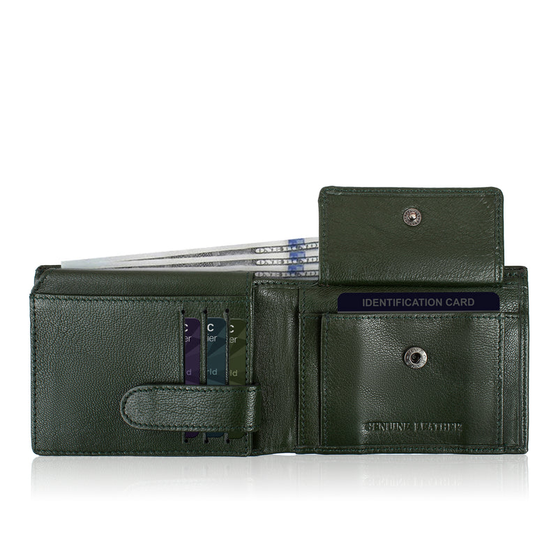 Solid Wallet- Olive Colour with 6cc , View pocket and coin pocket