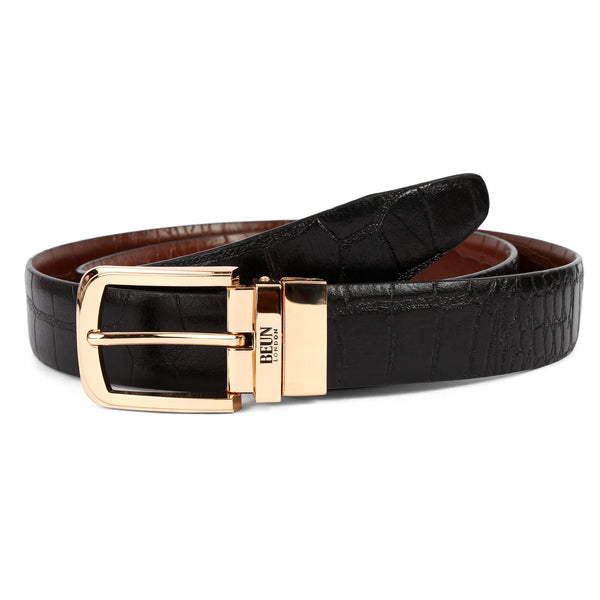 BEUN LONDON Cut To Size Reversible Genuine Leather Belt