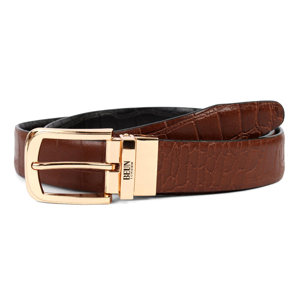 BEUN LONDON Cut To Size Reversible Genuine Leather Belt